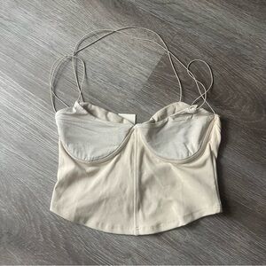 Joah Brown Cream Bustier tank NWT
